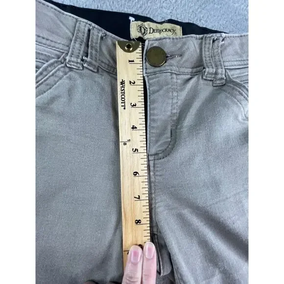 Democracy Pants Womens 6 Brown Khaki Mid Rise Straight Leg Ab Technology NWOT - Picture 4 of 8